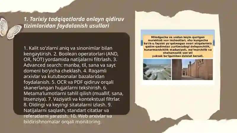 Tarixiy tadqiqotlarda onlayn qidiruv tizimlaridan foydalanish usullari 3