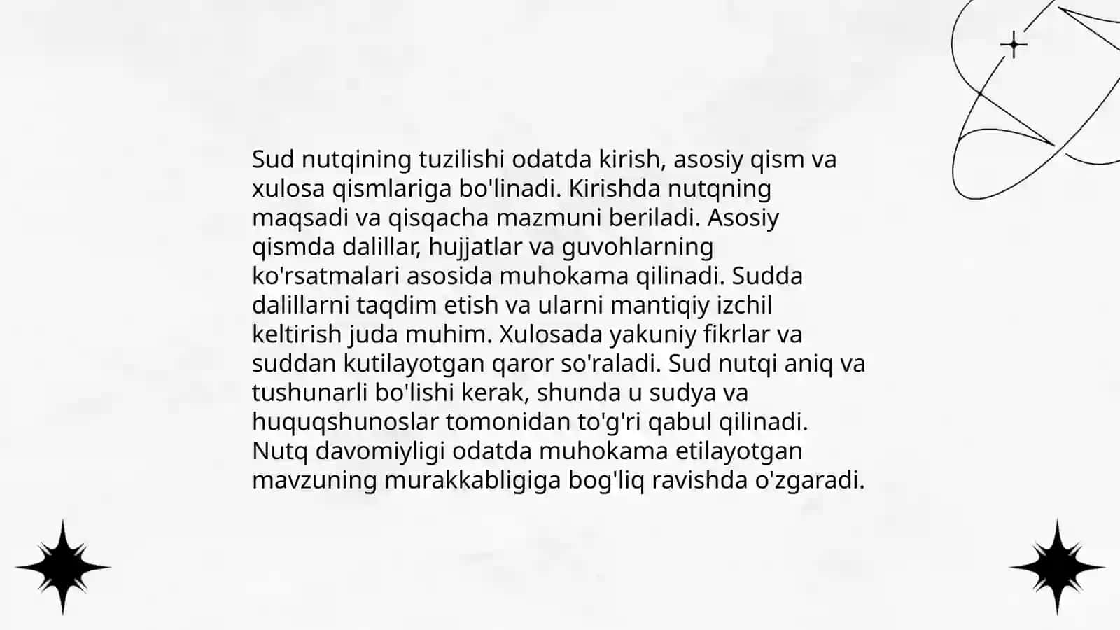 Sud notiqligi qoralovchi(prokuror) nutqi ustida ishlash 3