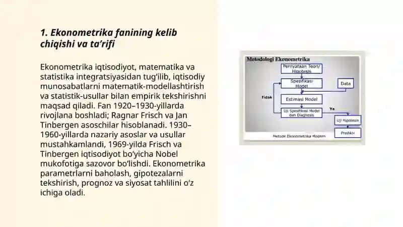 Ekonometrika fanining kelib chiqishi tarixi 3
