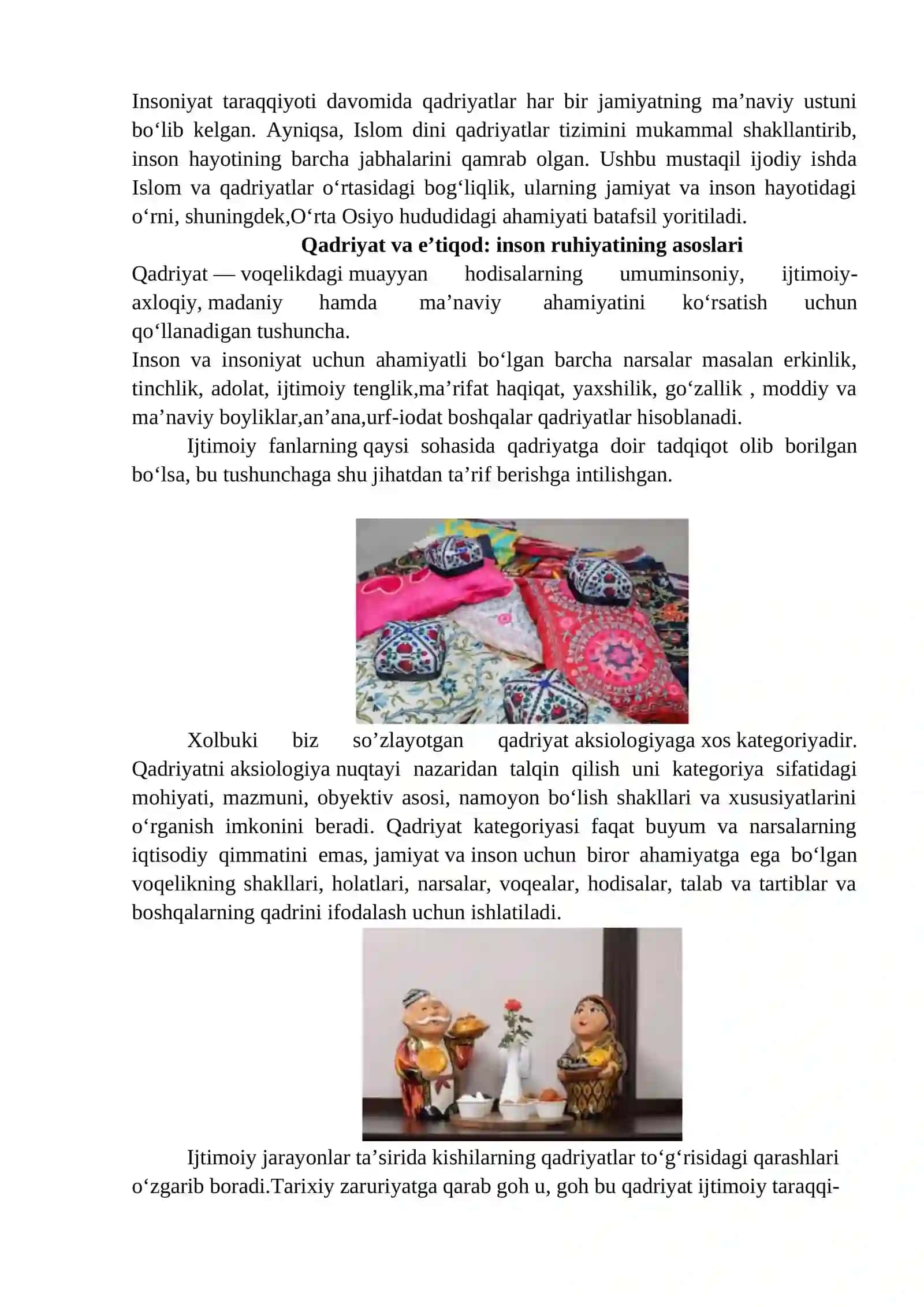 Islom va qadriyat referat 3