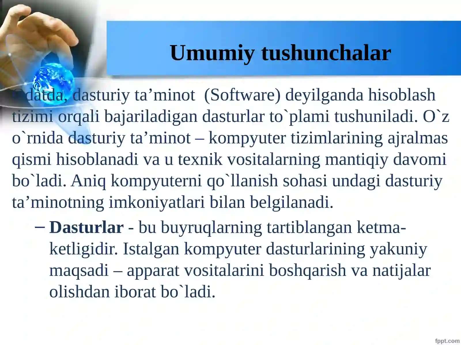 3-Ma’ruza. Iqtisodiyotda foydalaniladigan dasturiy maxsulotlar 3