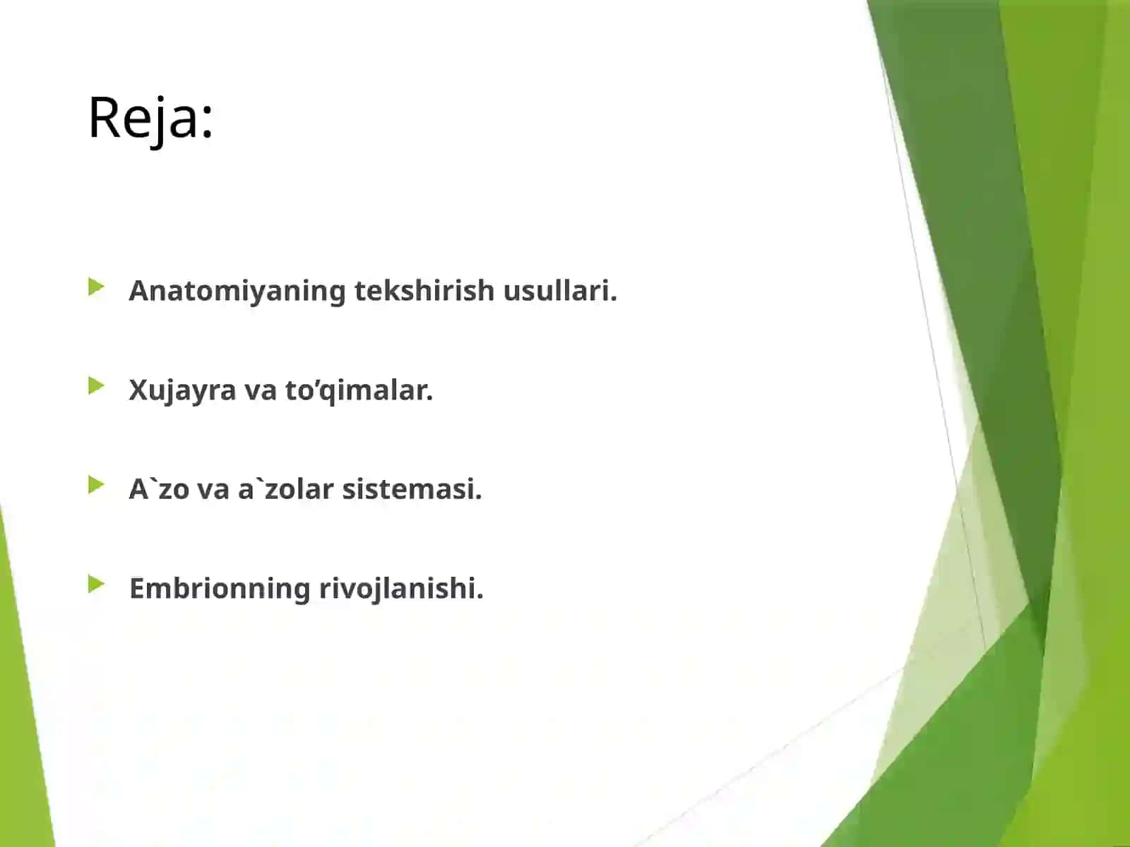 Anatomiya faniga kirish, fanining predmeti, obyekti, tadqiqot usullari va vazifalari 3