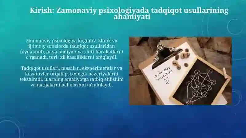 Zamonaviy psixologiya tarmoqlarida tadqiqot metodlarining qo'llanilishi 3