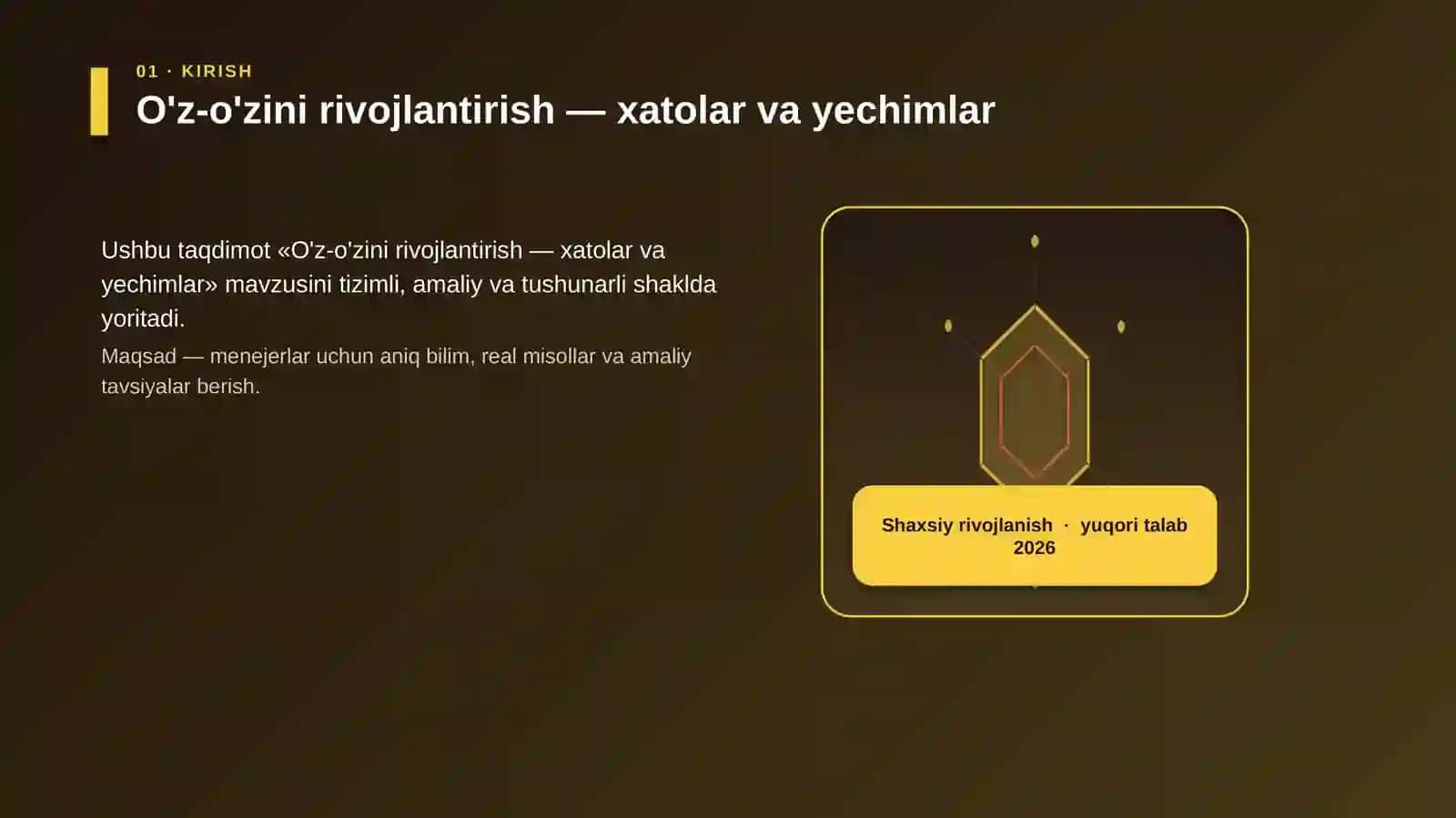 O'z-o'zini rivojlantirish — xatolar va yechimlar 3