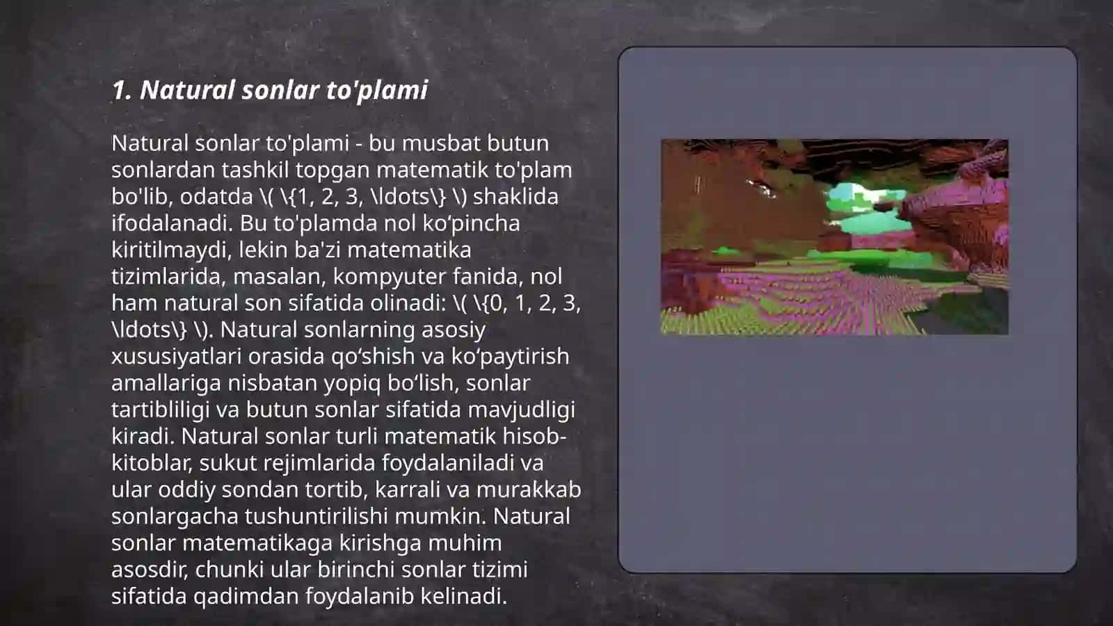 Natural sonlar to'plami 3