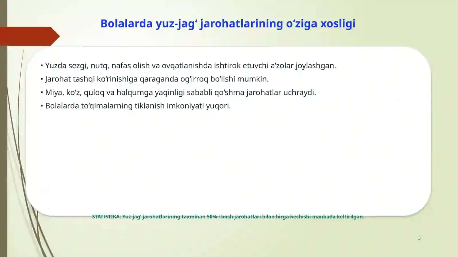 Bolalar yuz-jag‘ to‘qimalari va a’zolari jarohatlari 3