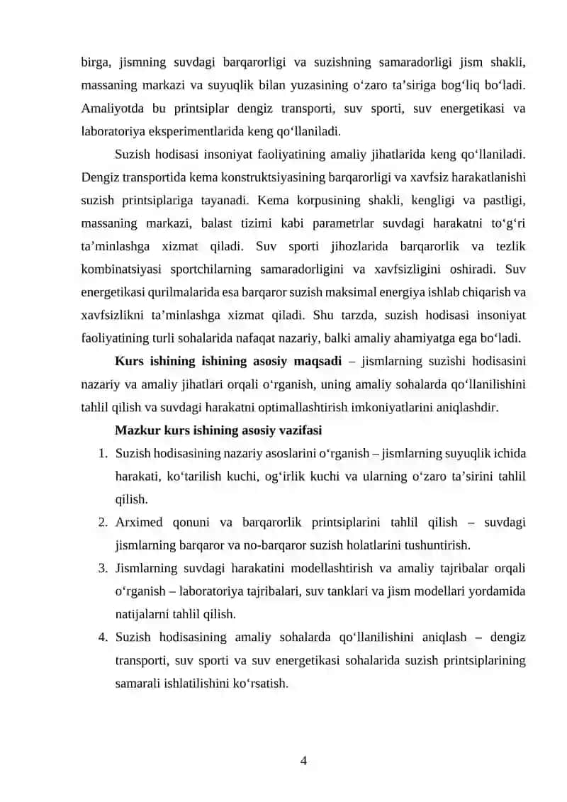 Jismlarning suzishi 3