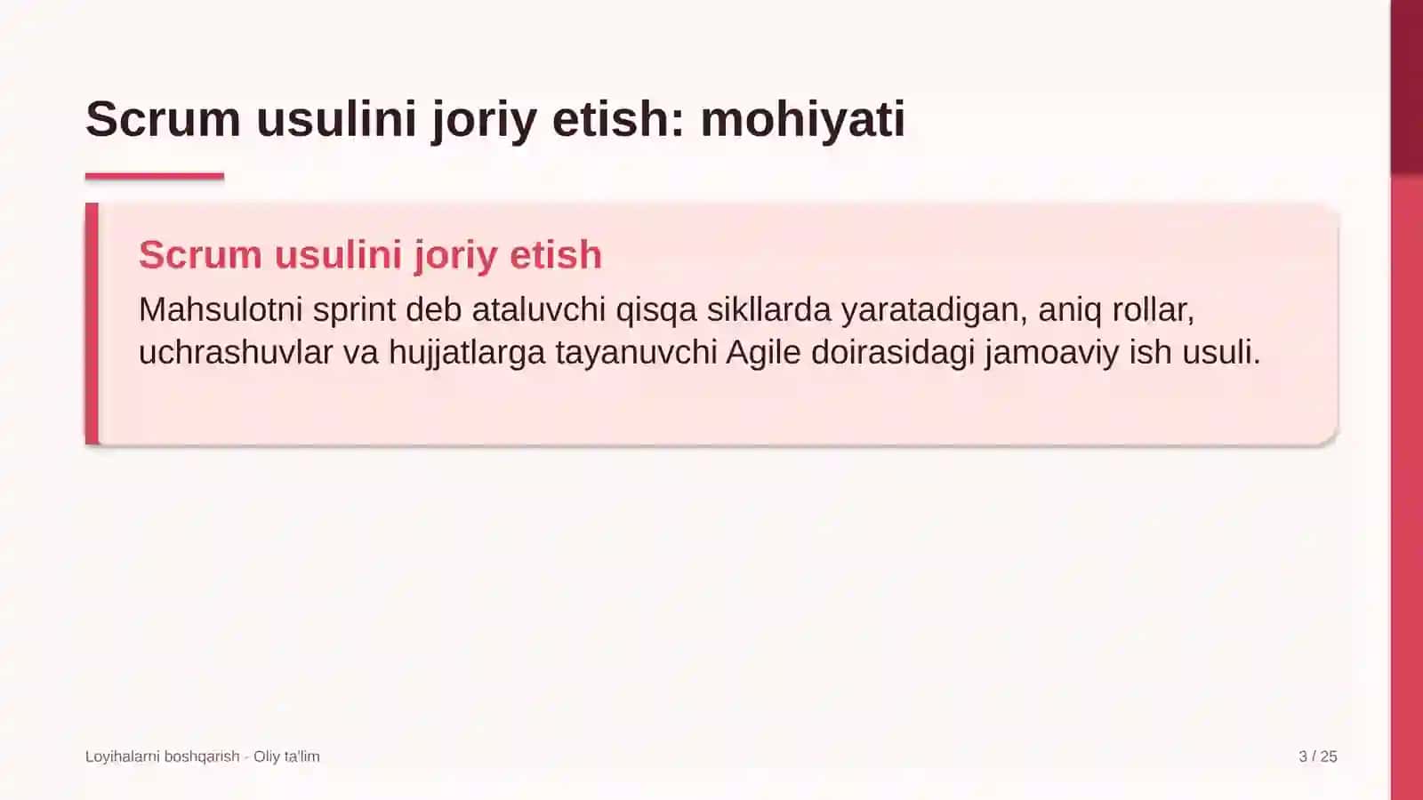 Elektronika sanoatida Scrum usulini joriy etish 3