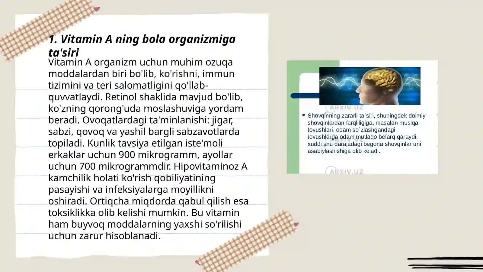 Vitaminlar va ularning bola organizmiga ta'siri 3