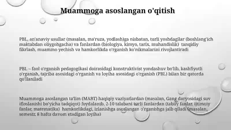 Mutaxassislik fanini o'qitish shakllarining umumiy tasnifi 3
