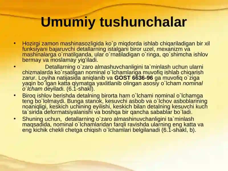 Nominal vahaqiqiy o’lchamlar 3