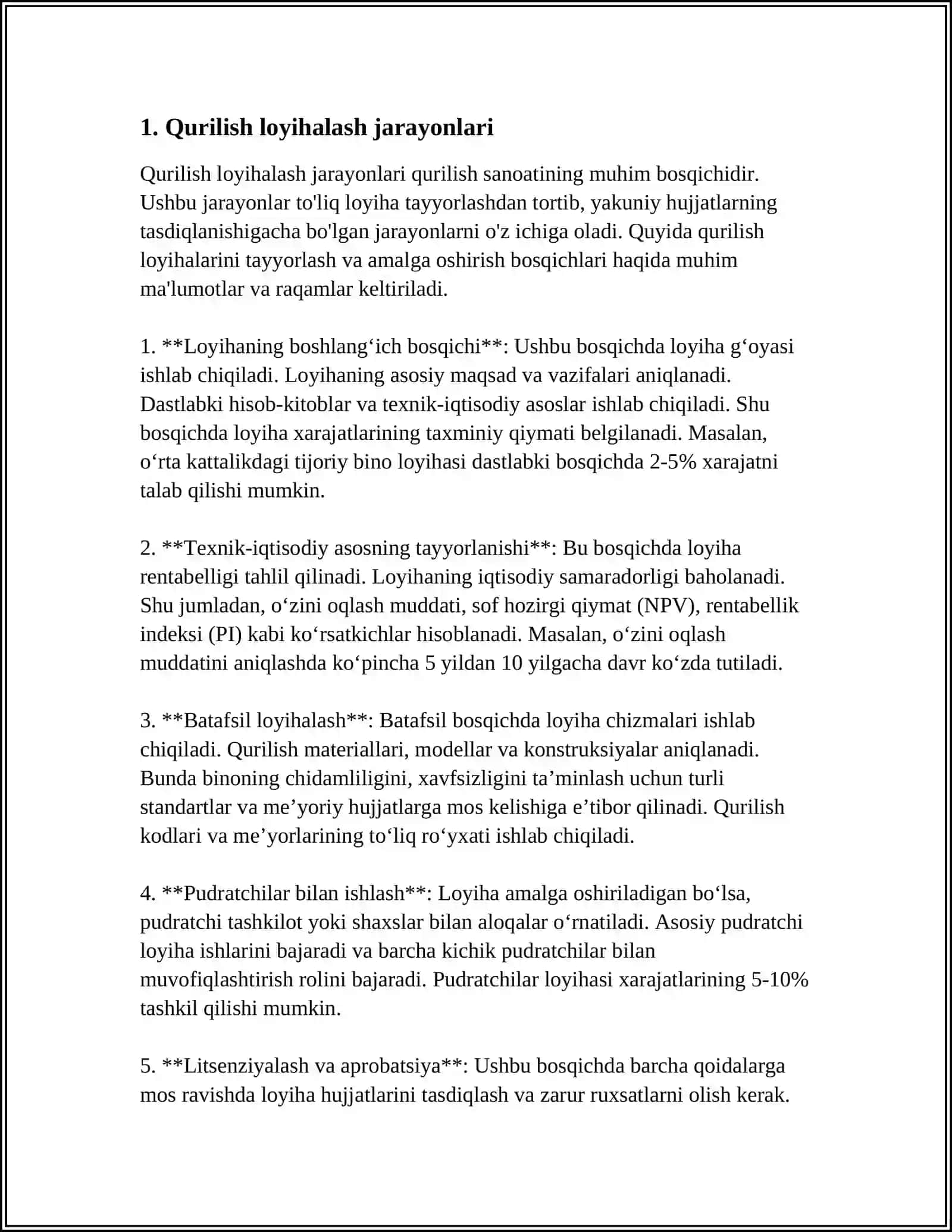 QURILISH FAOLIYATINI REJALASHTIRISH ASOSLARI 3