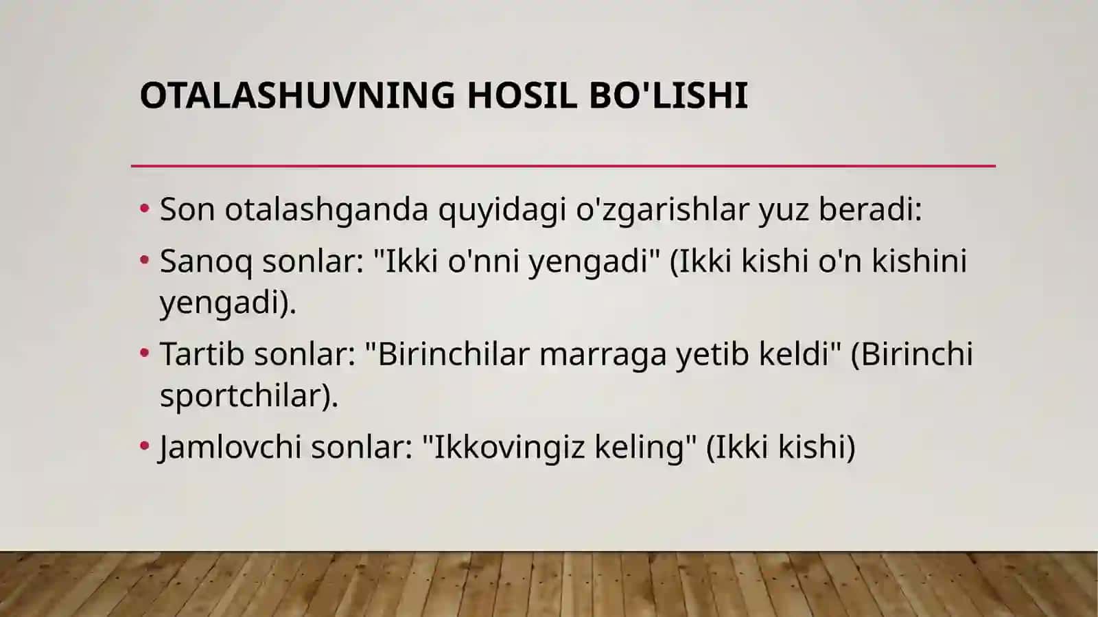 Sonlarning otlashishi 3