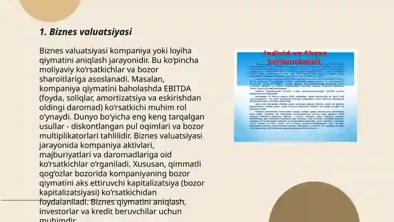 Biznesni baholashning asosiy tushunchalari va metodologiyasi 3