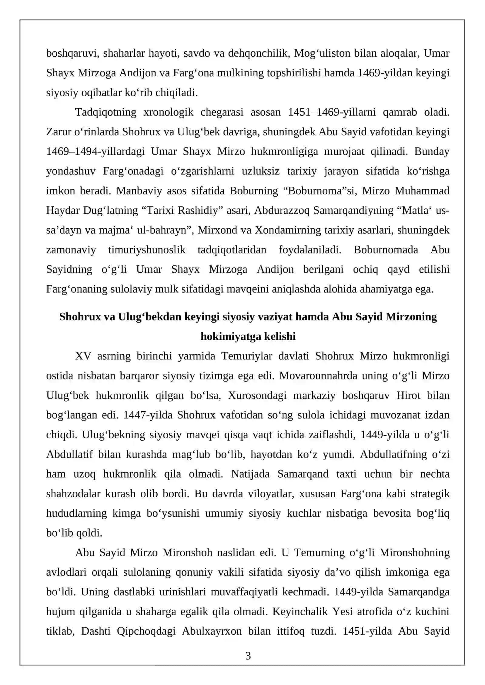 Sulton ABU Sayid Mirzo davrida Farg‘ona vodiysi 3