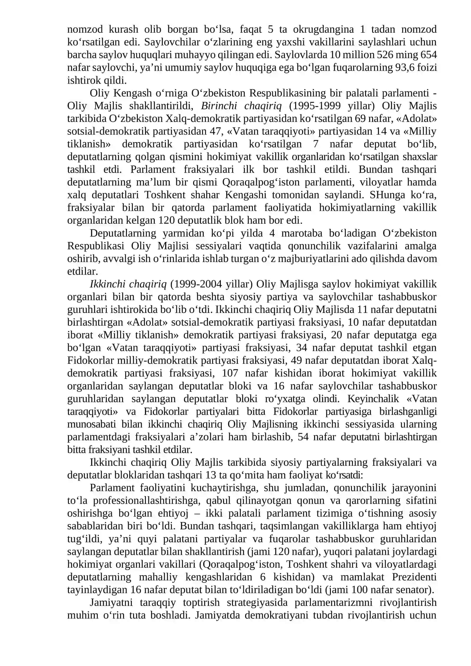 O’zbekistonda siyosiy islohotlarning boshlanishi hamda demokratik davlat boshqaruvining o’rnatilishi 3