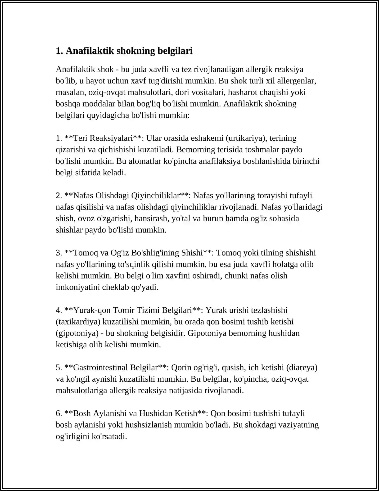 ANAFILAKTIK SHOK VA KVINKE SHISHIDA SHOSHILINCH YORDAM 3