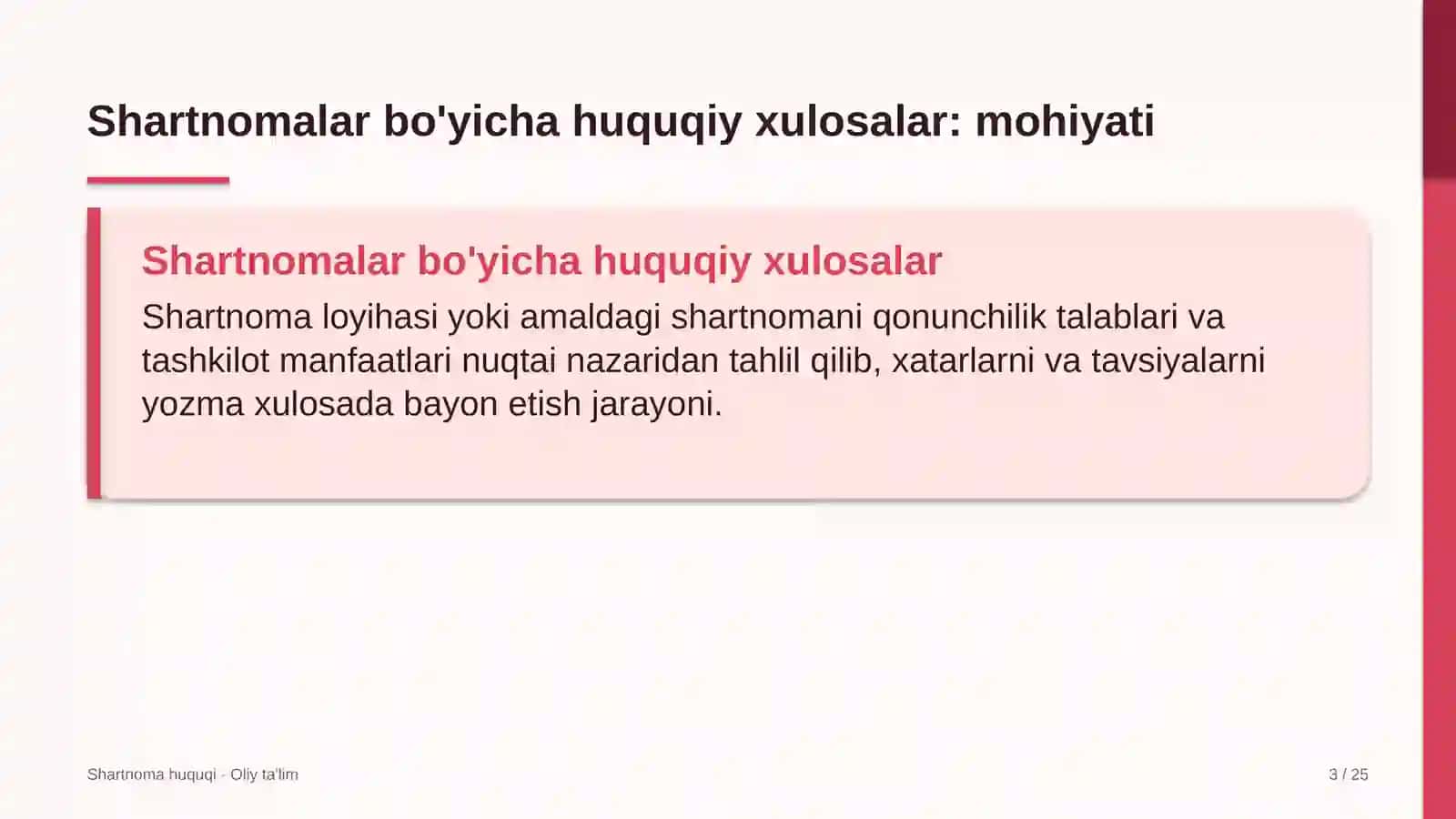 Atom energetikasida shartnomalar bo'yicha huquqiy xulosalar tayyorlash 3
