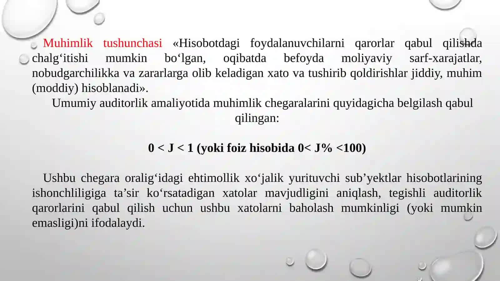 Audit damuhimliktushunchasi va auditorlik riski 3