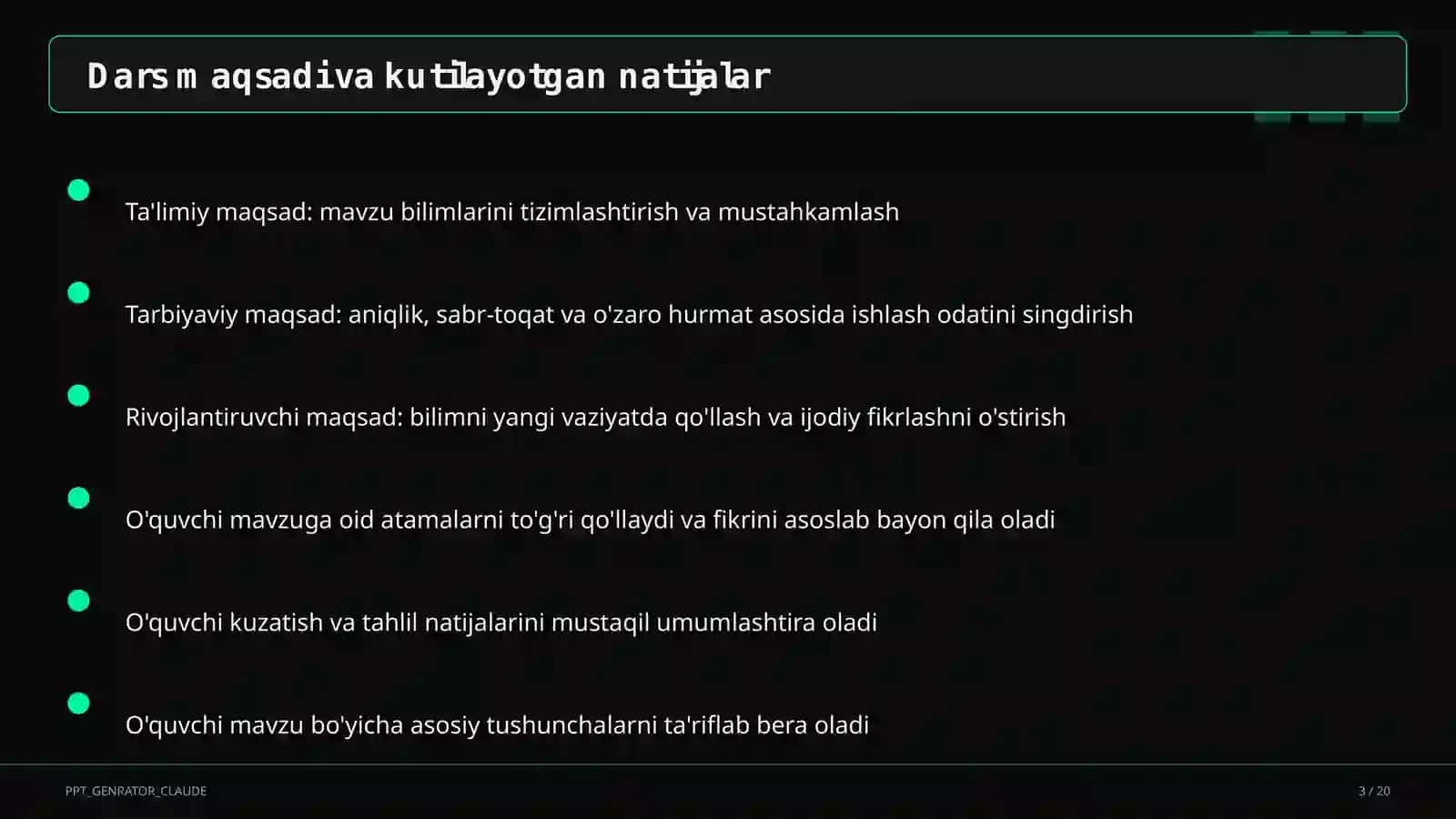 Dolzarb mavzular — maktab va o'qituvchilar (2026) — o'quvchilar uchun 3