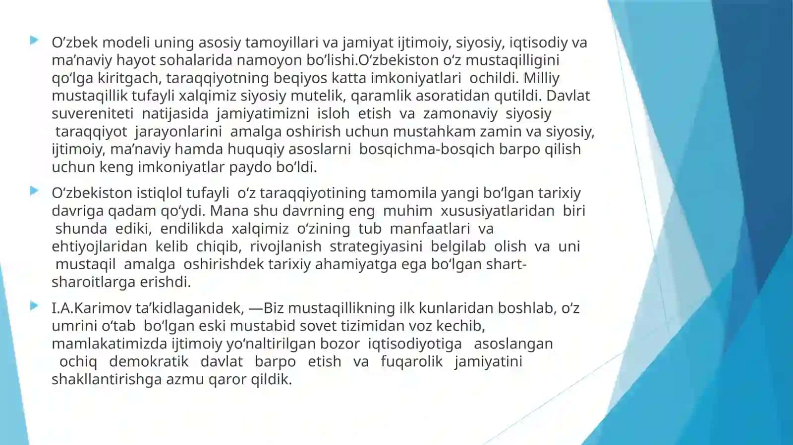 TARAQQIYOTINING O`ZBEK MODELI 3