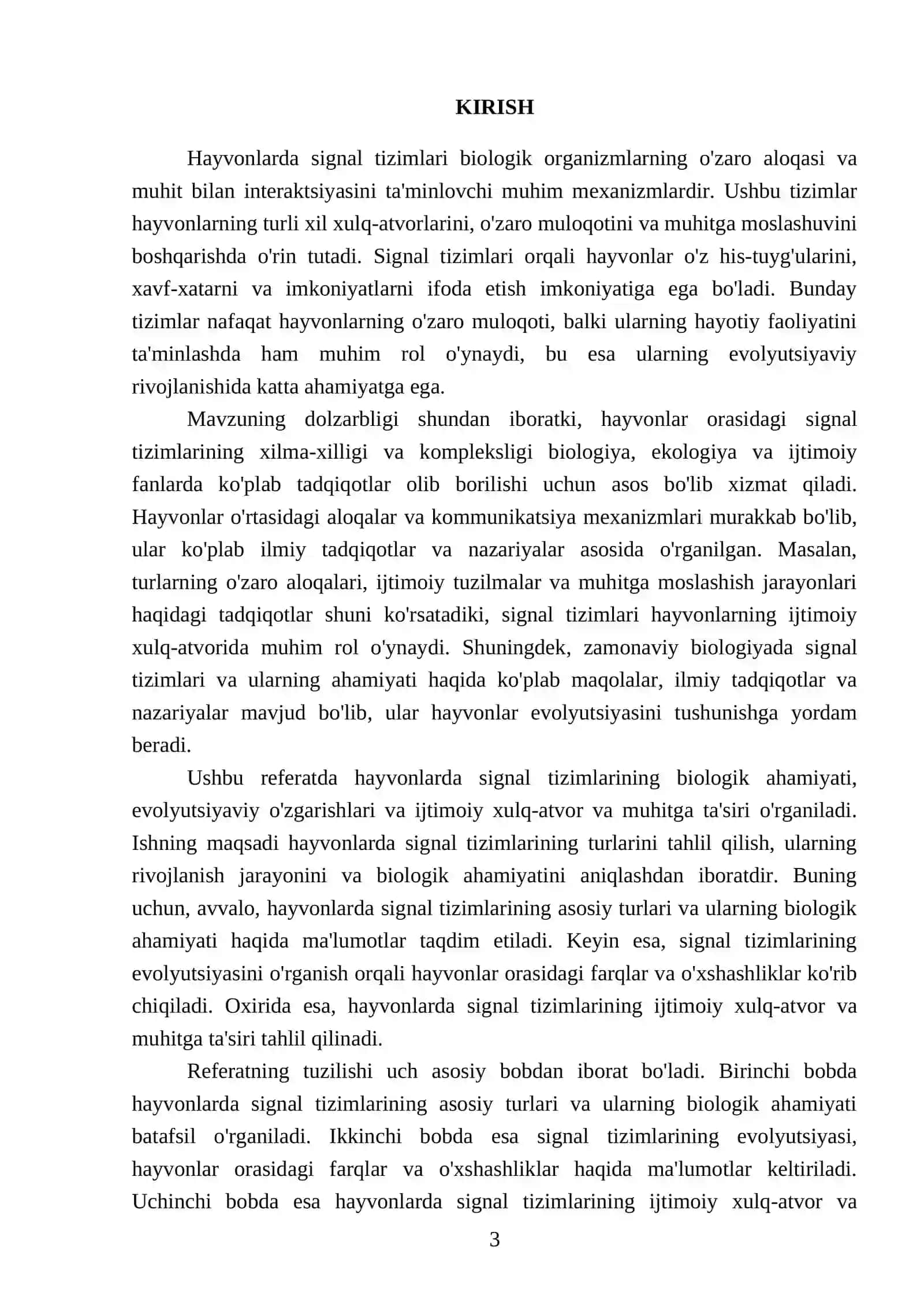 Hayvonlarda Signal sistemalari 3