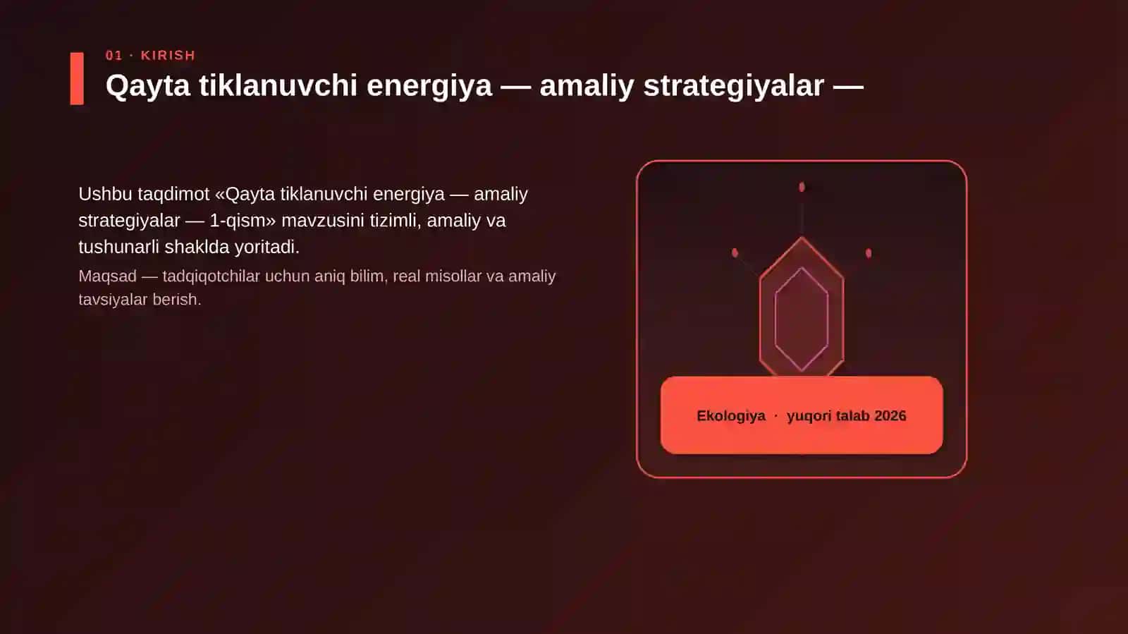 Qayta tiklanuvchi energiya — amaliy strategiyalar — 1-qism 3