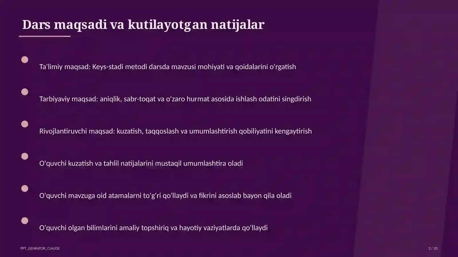 Keys-stadi metodi darsda 3