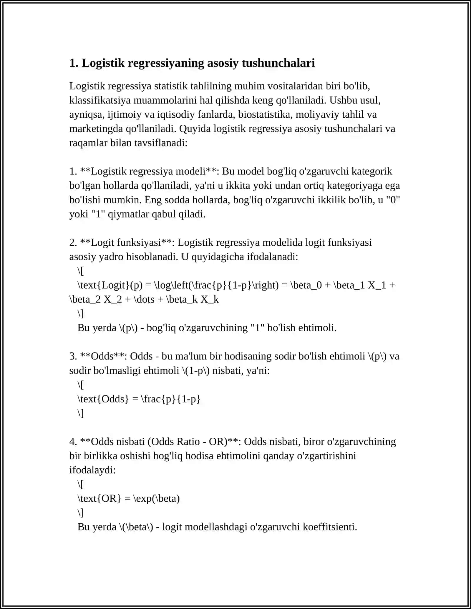 MASHINALI OʻQITISHDA LOGISTIK REGRESSIYA 3