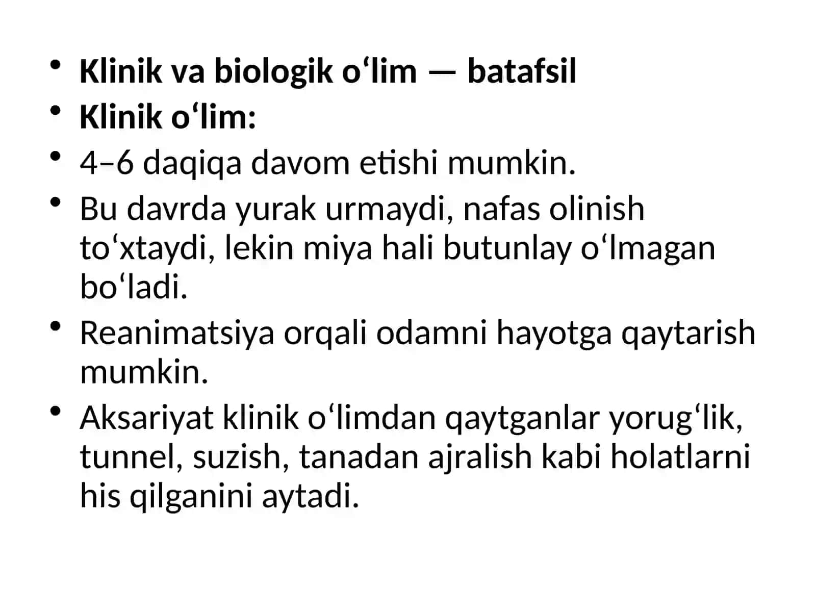 O‘lim haqida tushunchalar 3
