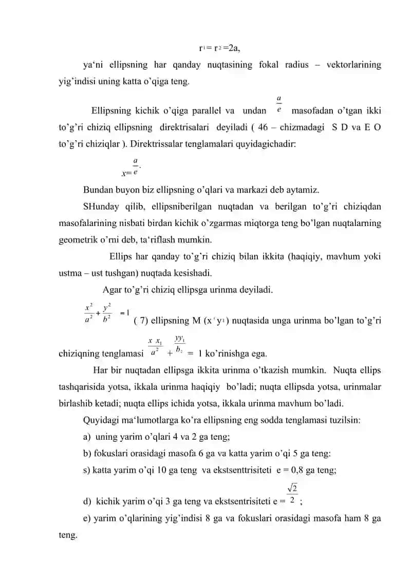 Tekislikda analitik geometriyaning sodda masalalari 3