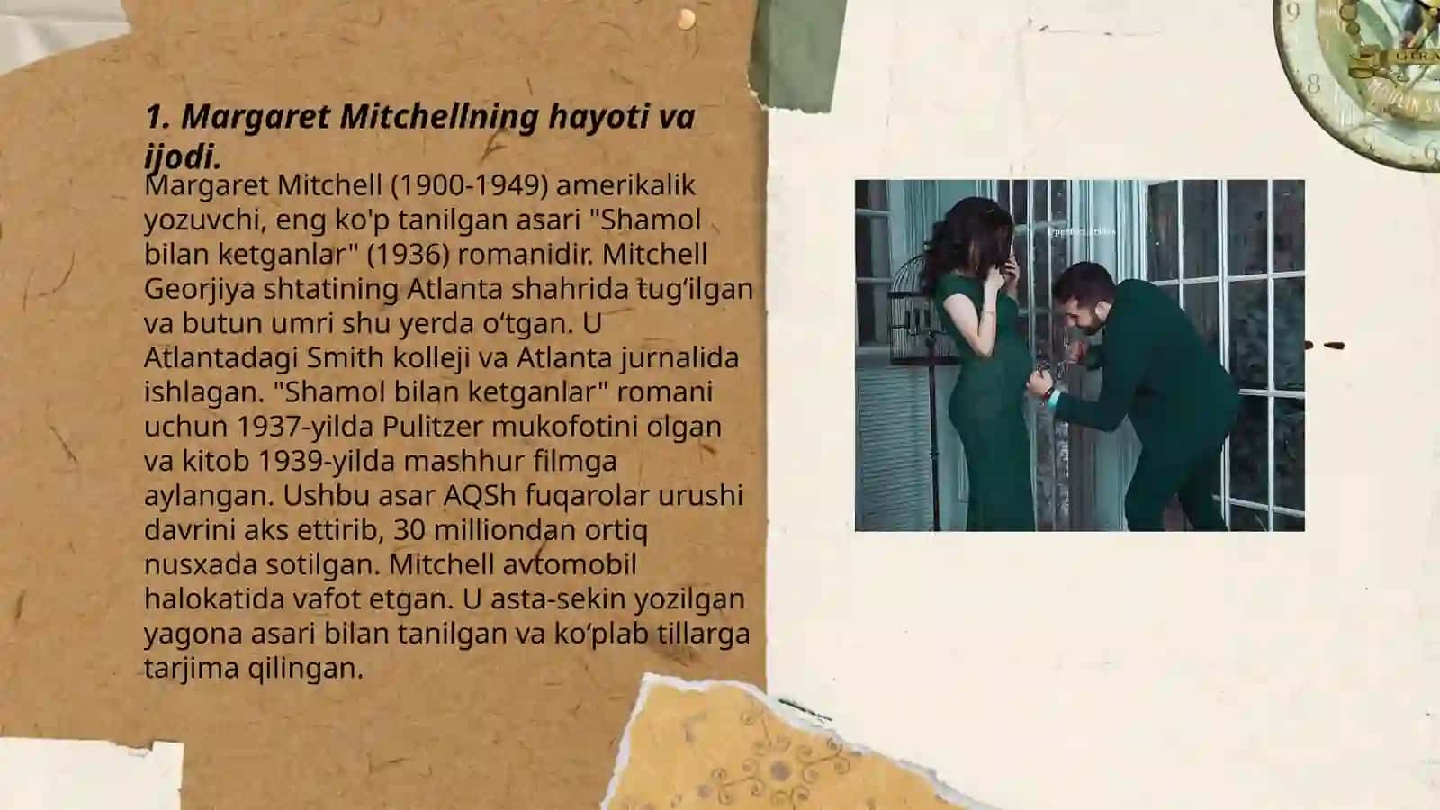 Margaret Mitchelning (AQSH) "Shamollarda qolgan hislarim" 3