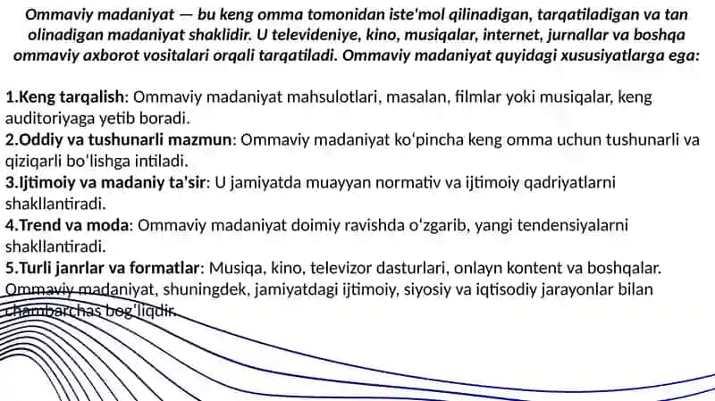 Ommaviy madaniyatning talab va takliflari 3