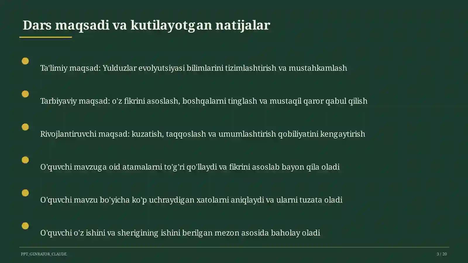Yulduzlar evolyutsiyasi (11-sinf) 3