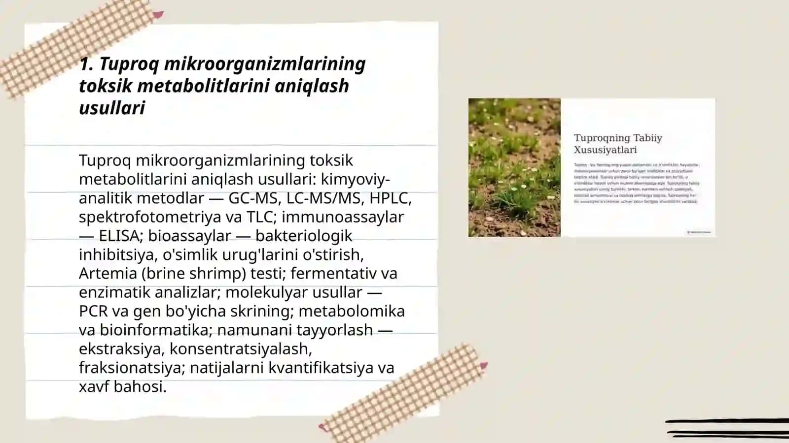 Tuproq mikroorganizmlarning toksik xususiyatlarini tahlil qilishni o'rganish 3