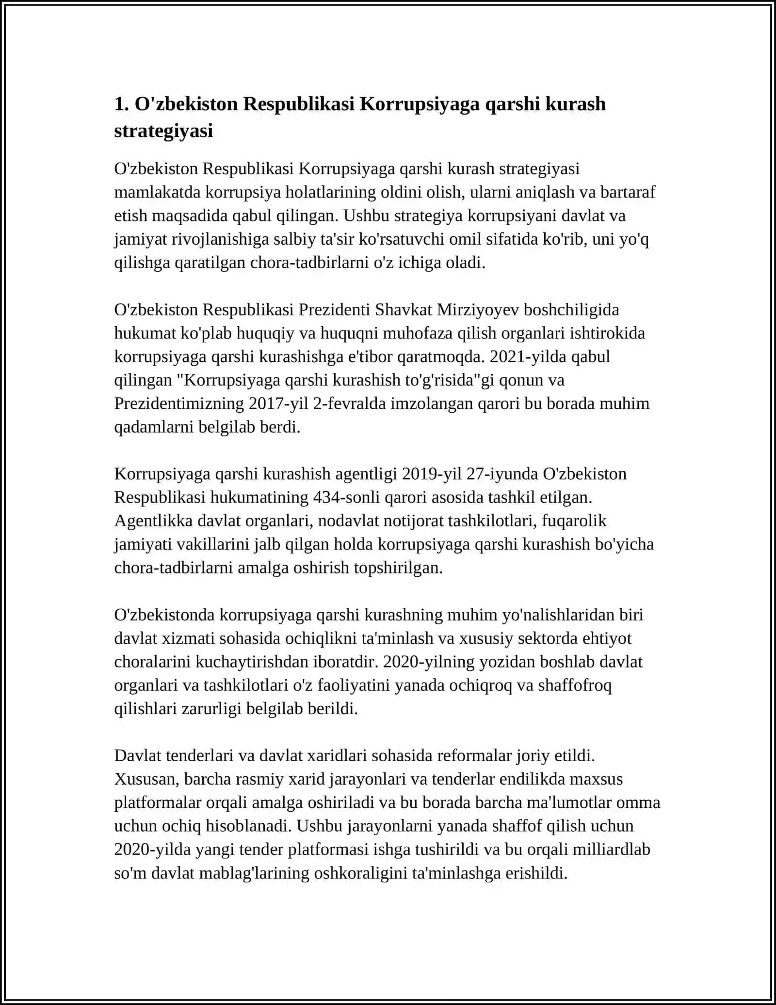 O'zbekiston Respublikasi Korrupsiyaga qarshi kurash strategiyasi 3