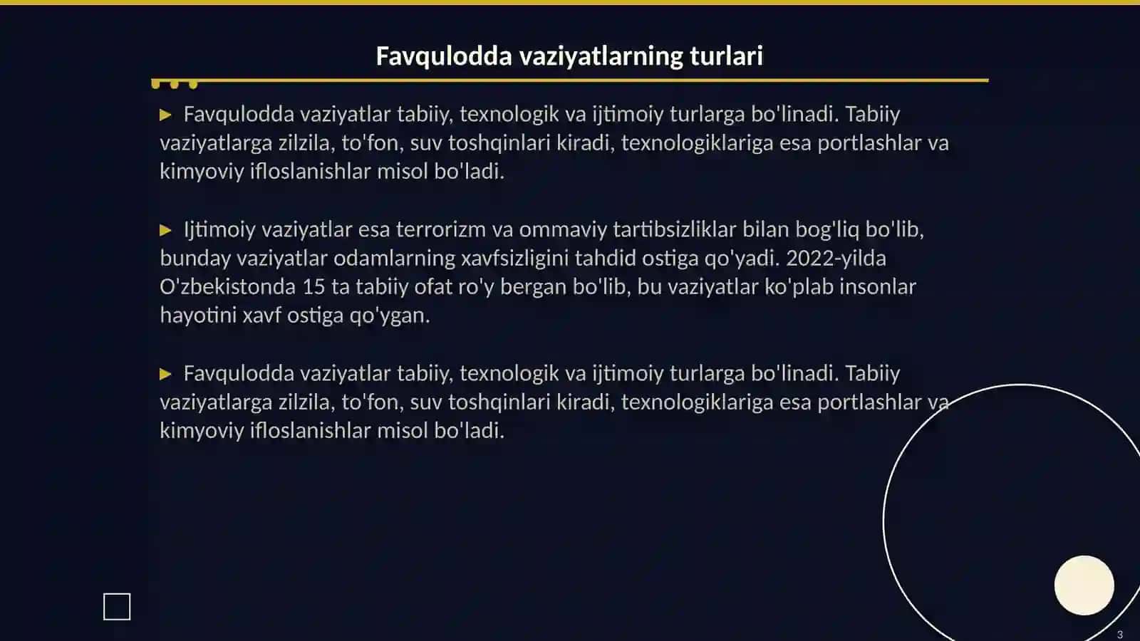Favqulodda vaziyatlarda qutqaruv va birinchi tiklov ishlarini tashkil etish 3