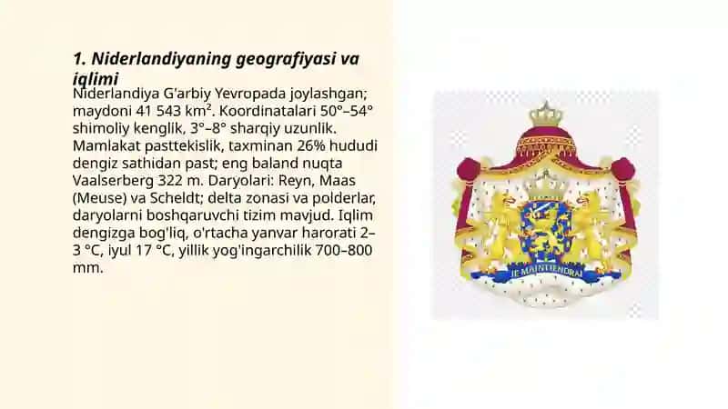 Niderlandiya Geografiyasi va Iqlimi 3