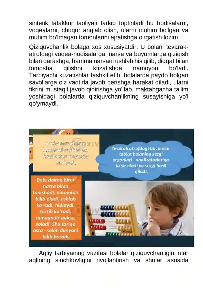 Bolaning aqliy rivojlanganlik darajasi 3