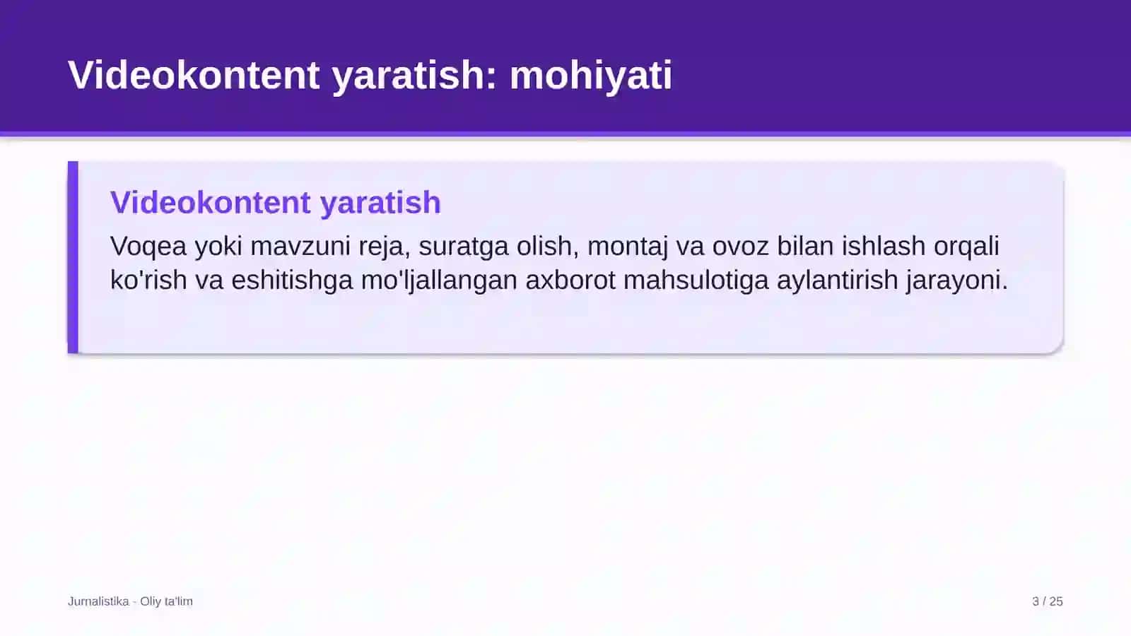Ko'kalamzorlashtirish xizmatida videokontent yaratish 3