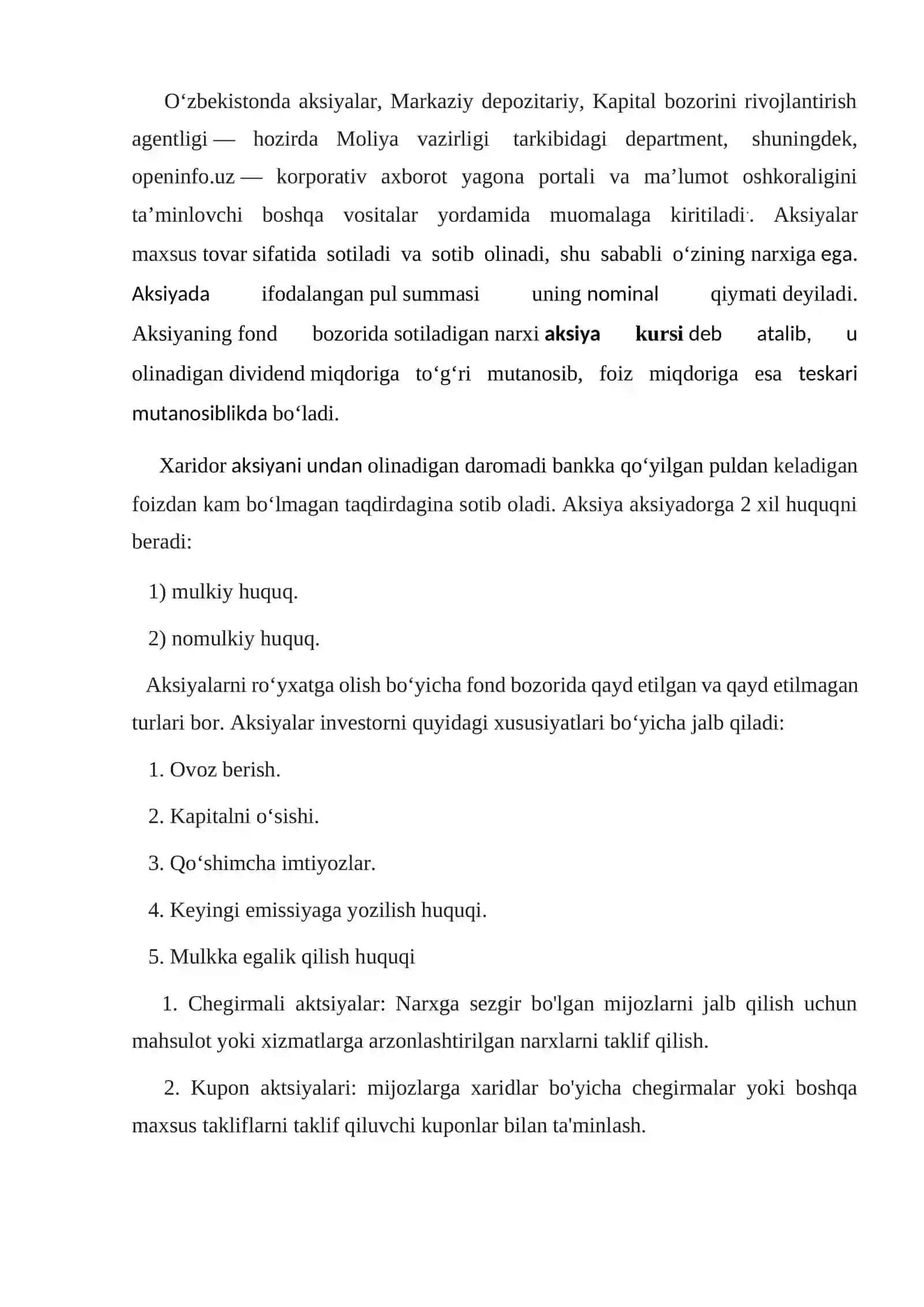 Aksiyalar bozori 3
