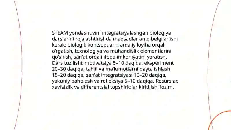 STEAM (STEM +Art) integratsiyasi orqali biologiyani o'qitish 3