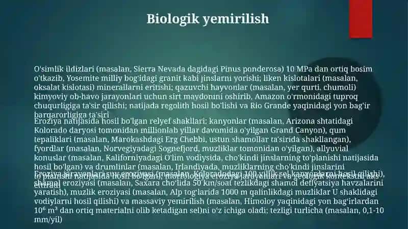 Eol jarayonlar va relef shakllariga ta'rif berish 3