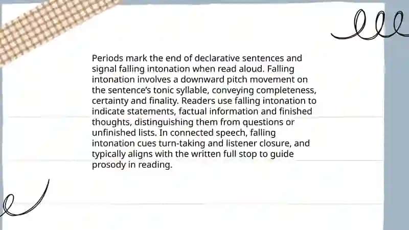 Sentence endings (reading) 3