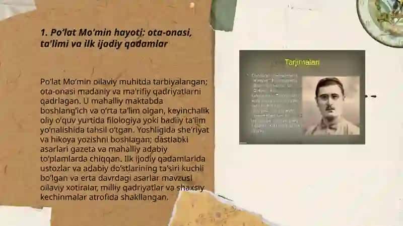 Poʻlat Moʻmin va Qudrat Hikmat hayoti va ijodi 3