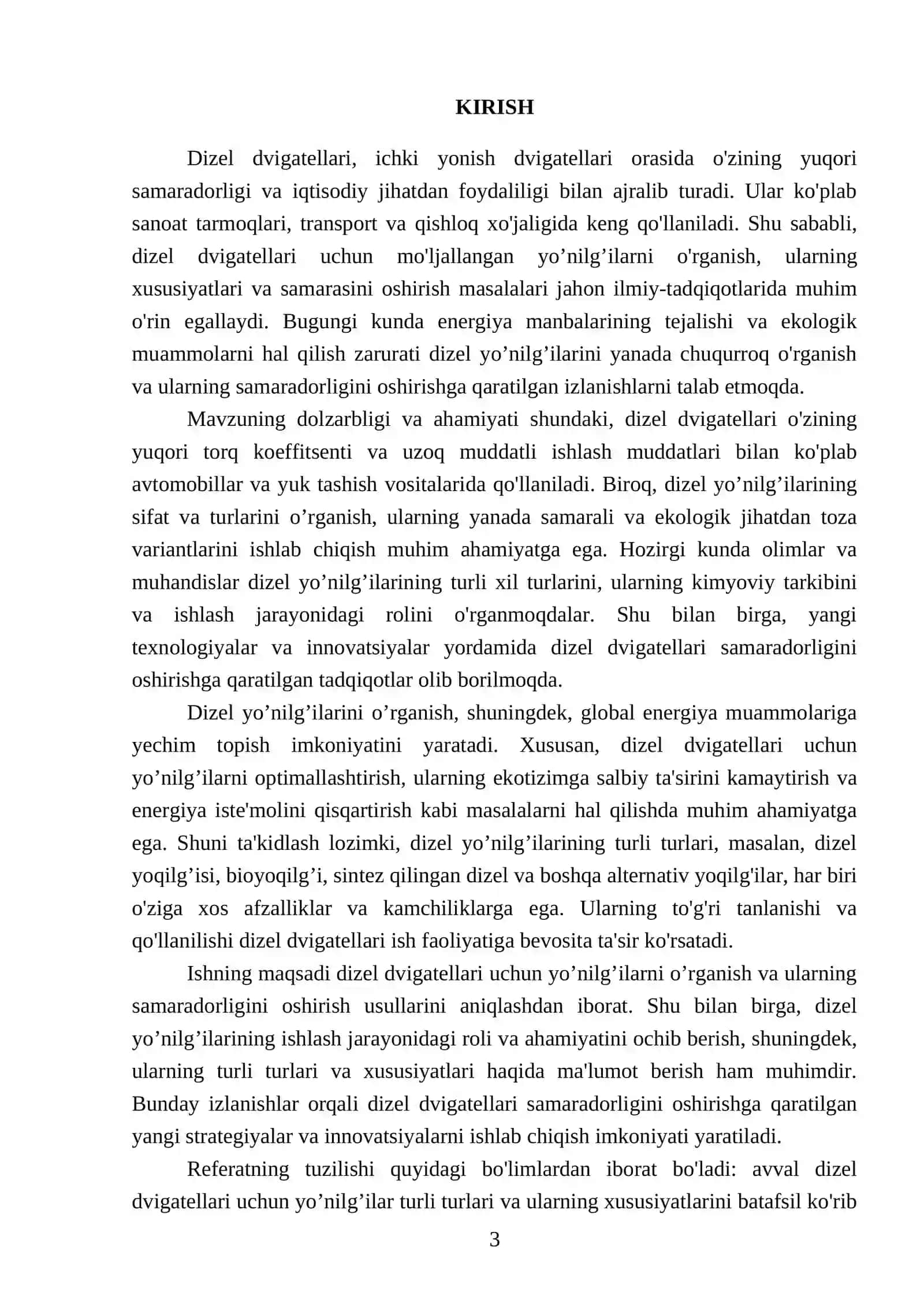 Dizel dvigatellari uchun yo’nilg’ilar 3