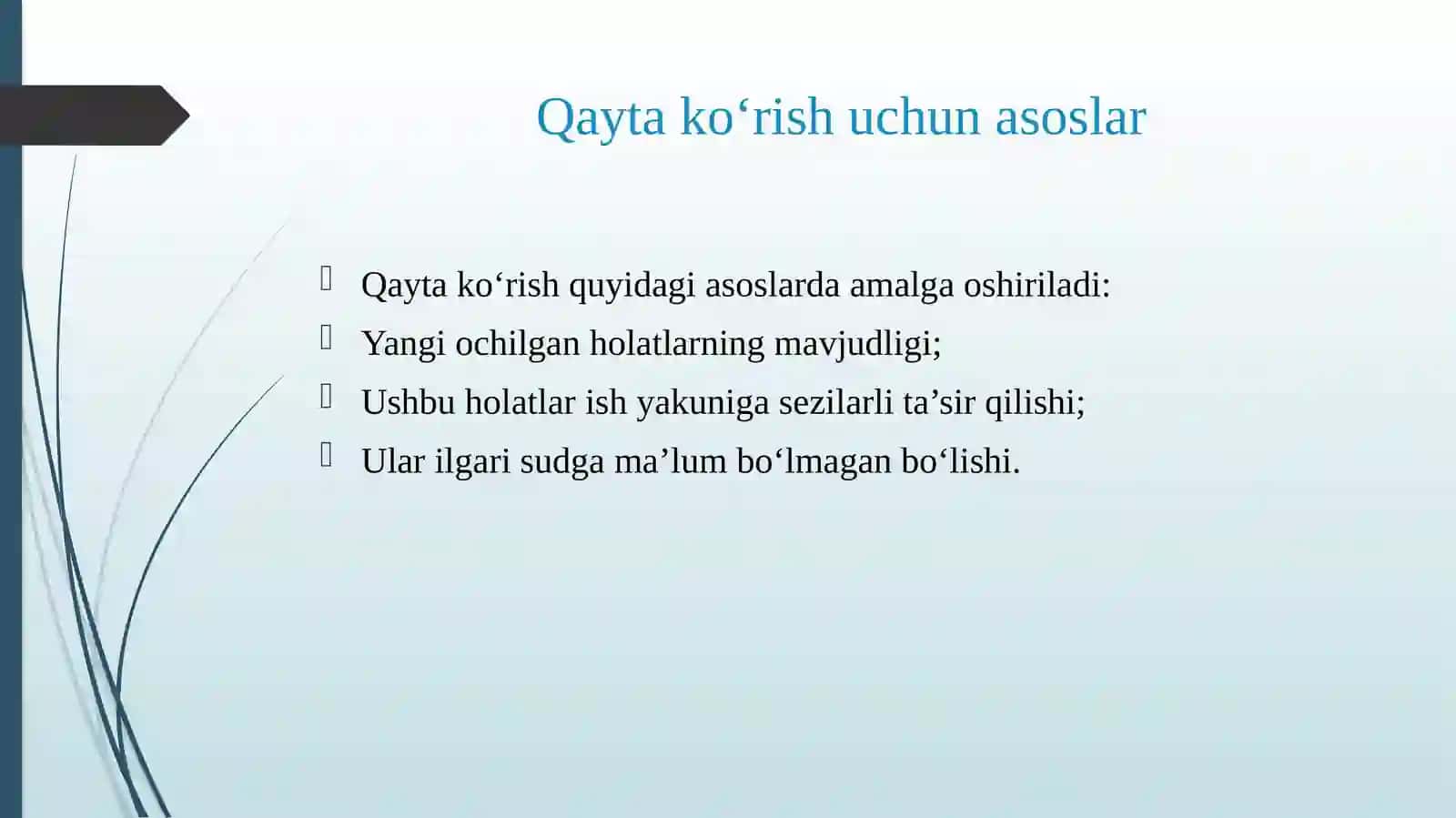 QONUNIY KUCHGA KIRGAN SUD HUJJATLARINI YANGI OCHILGAN HOLATLAR BO‘YICHA QAYTA KO‘RISH. 3
