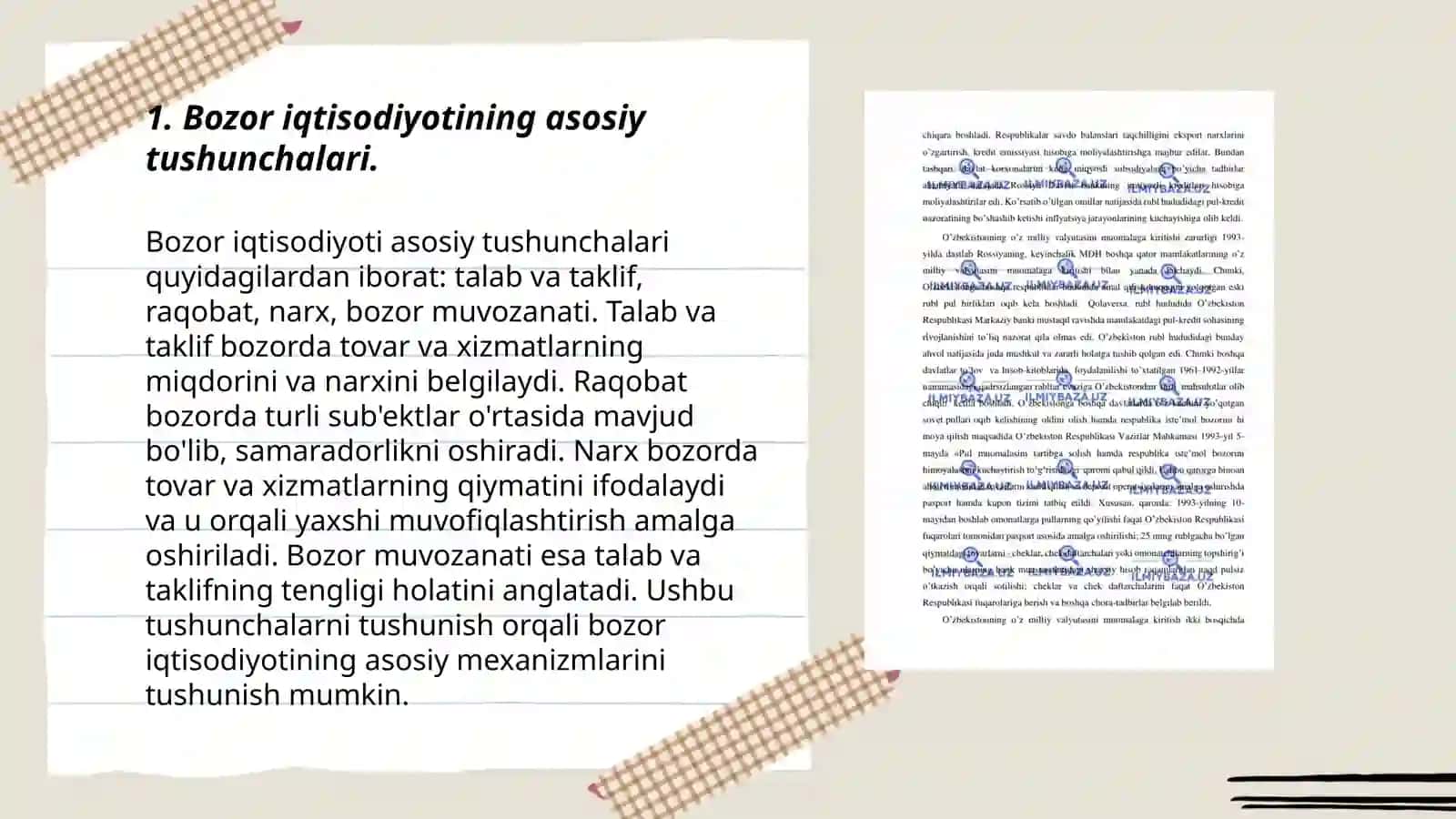 Tovar-pul munosabatlari - bozor iqtisodiyotining asosidir 3