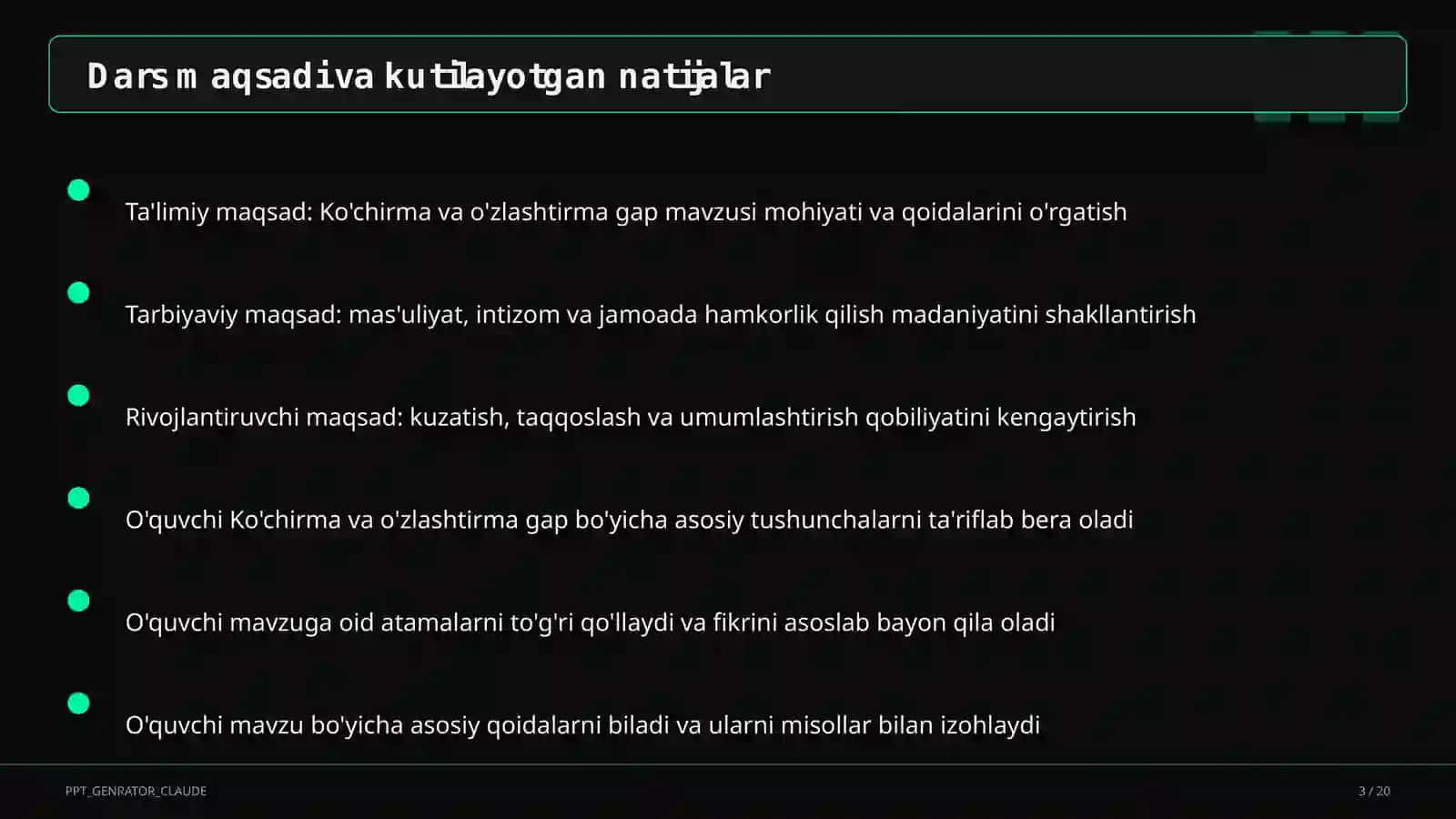 Ko'chirma va o'zlashtirma gap (9-sinf) 3