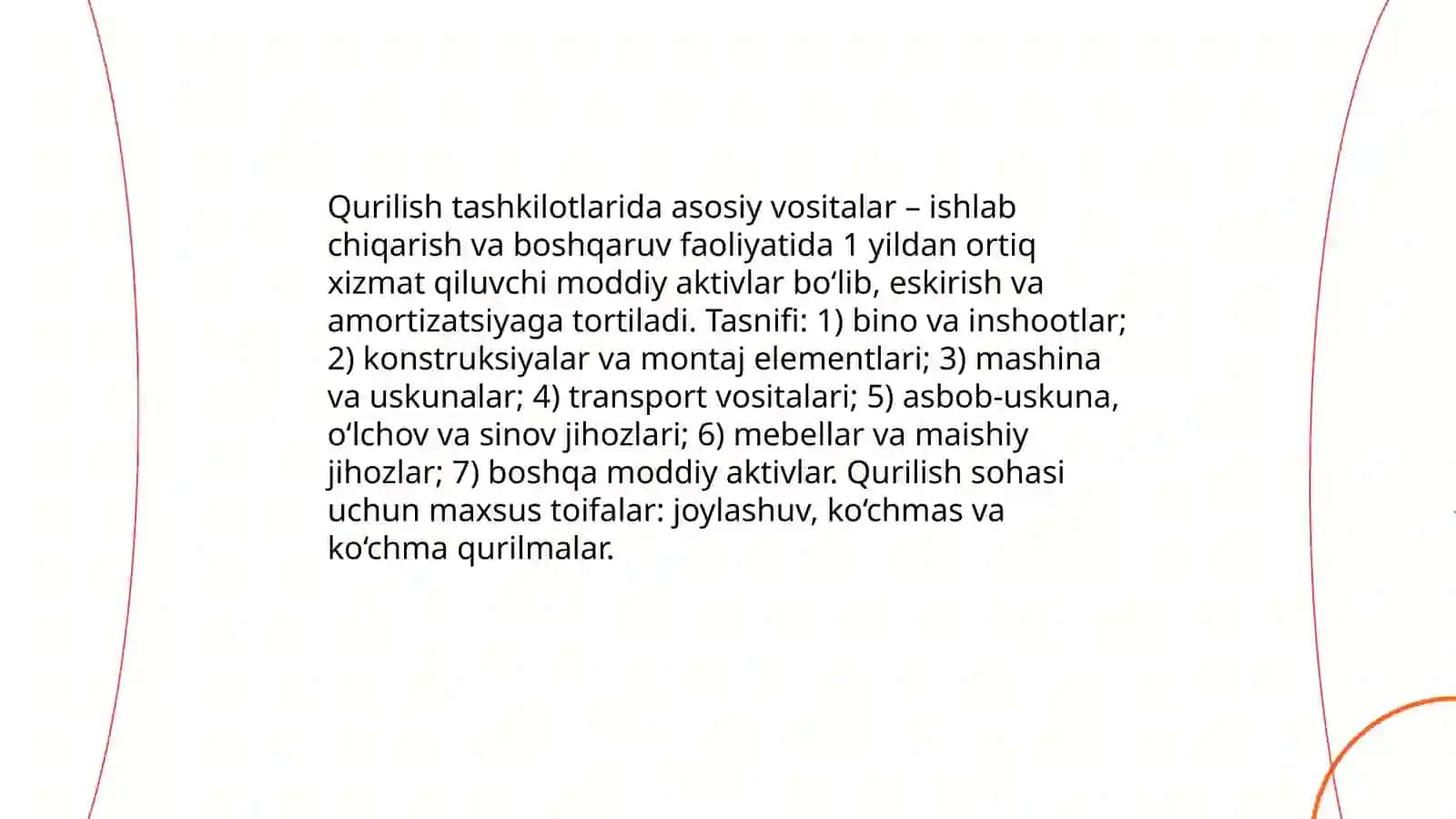 Qurilish tashkilotlarida asosiy vositalarni qayta baholash hisobi 3
